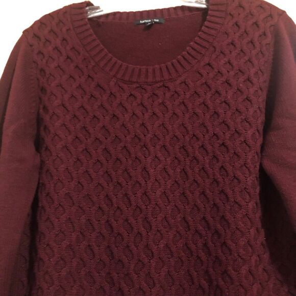 Karissa + Me Women’s Size L Burgundy Sweater Scoop Round Neck Long Sleeve - Picture 3 of 10